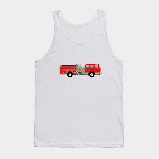 Red Fire Engine (with yellow stripe) Tank Top by BassFishin